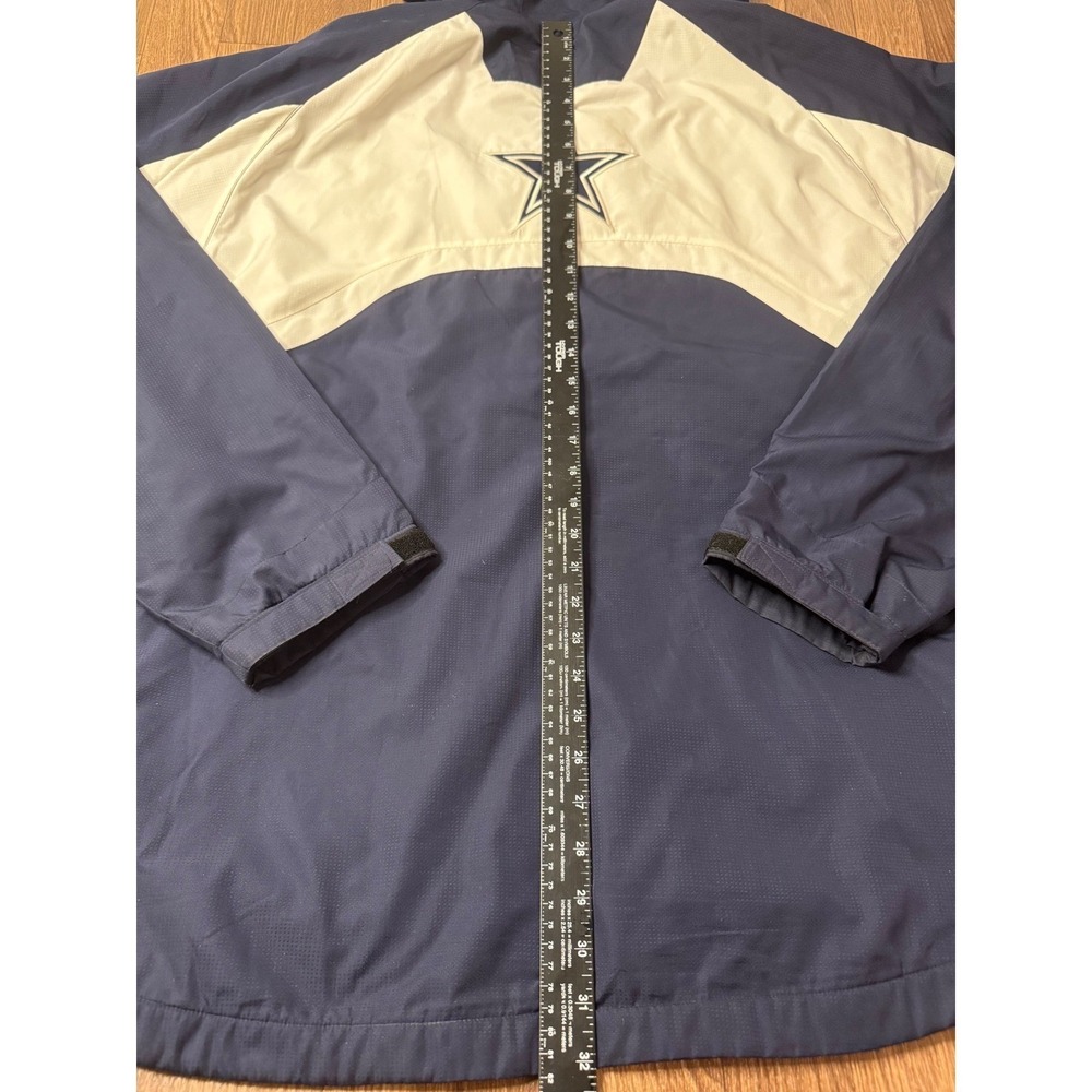 NFL Onfield Reebok Dallas Cowboys Hooded Windbreaker Jacket Navy Blue Large - Picture 8 of 9